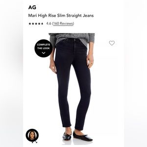 AG Mari High Rise Straight (light black soft denim).